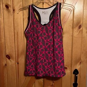 Xersion Pink and Black Geometric Tank Top